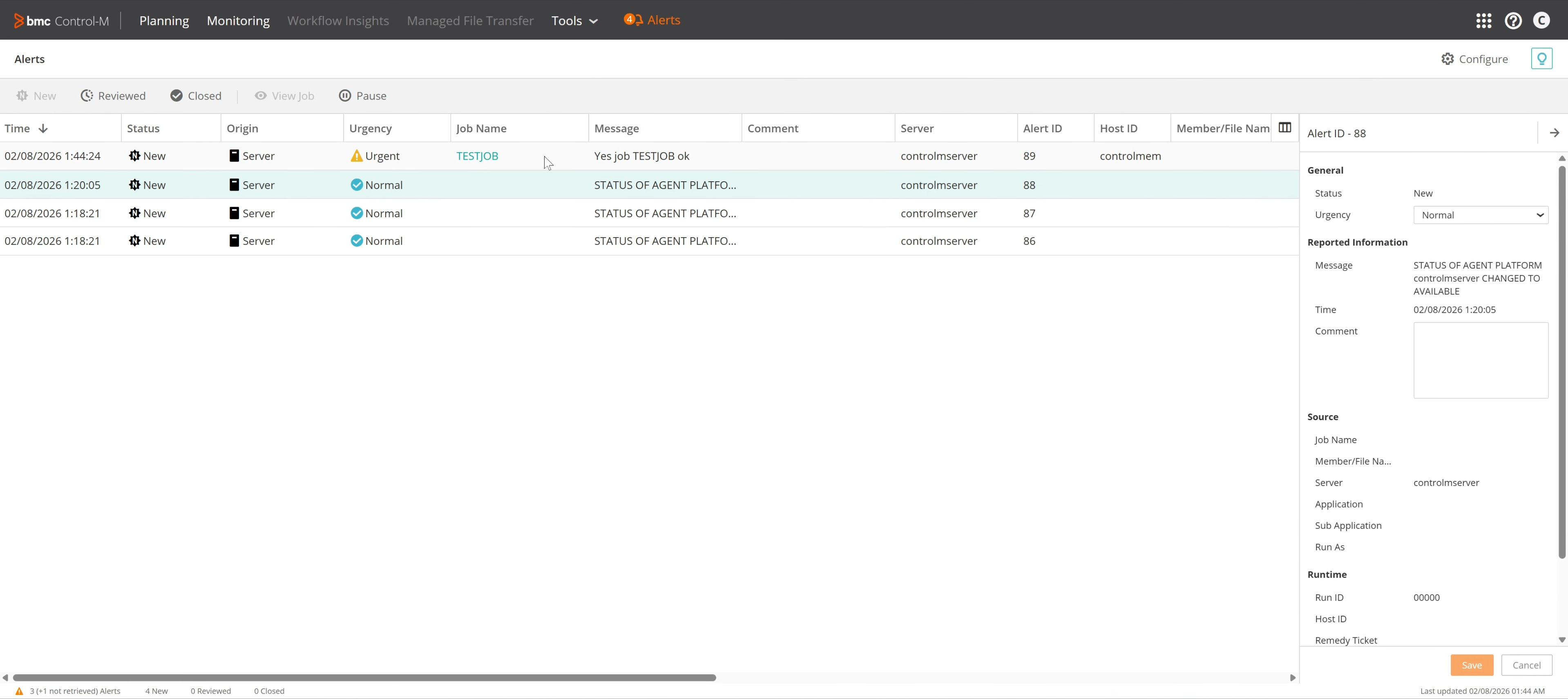 Configuration des notifications Alerts
